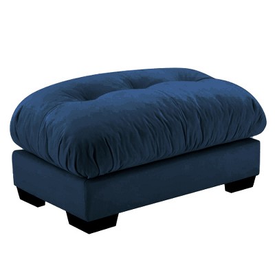 MYINDA  Velvet Ottoman Stools for Living Room Bedroom, blue