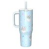 Zak Designs Stitch 30oz Stainless Steel Vacuum Sutton Slim Straw Tumbler with Handle - 2 of 4