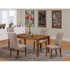 HomeStock 5-Pc Mahogany Finish Solid Wood Top - Rectangular Dining Room Set - Seats 4 - 2 of 4