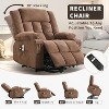 coucheta Power Lift Recliner Chair with Heat & Massage, Overstuffed Wide Sofa with 2 Cup Holder, 2 Side Pocket, USB Port and Remote Control - 4 of 4