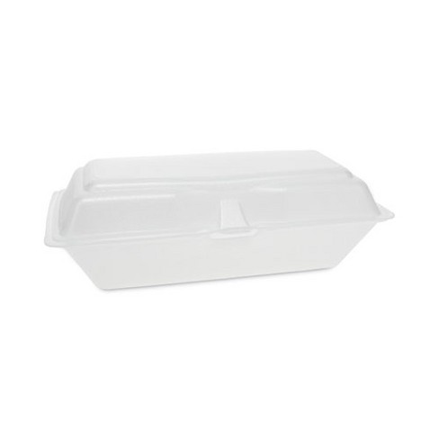 Pactiv Evergreen Foam Hinged Lid Containers, Single Tab Lock Hoagie, 9.75 x 5 x 3.25, White, 560/Carton - image 1 of 4