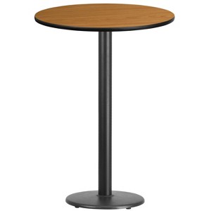 Emma and Oliver 30" Round Laminate Table Top with 18" Round Bar Height Table Base - 1 of 2