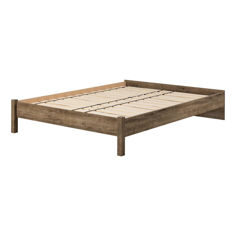 Photos - Bed Frame Queen Holland Platform Bed Weathered Oak - South Shore