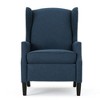 Fabric Wingback Pushback Recliner Chair with Nailhead Trim and Birch Wood Legs - 2 of 4