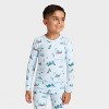 Toddler "Tis the Ski-son!" Cozy Knit Long Sleeve Shirt and Pants Holiday Matching Family Pajama Set - Wondershop™ Blue - 3 of 4