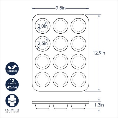 Nordic Ware Nonstick Round Aluminum 12-Cup Muffin Pan