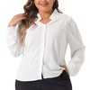 Allegra K Women's Elegant V Neck Work Office Button Up Shirt - 2 of 4