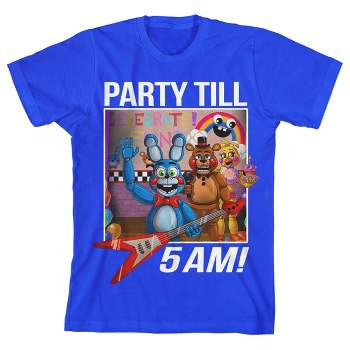 Five Nights at Freddy's Party Till 5 AM Boy's Royal Blue T-shirt