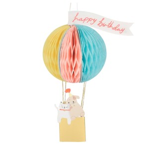 Meri Meri Air Balloon Honeycomb Birthday Card (Pack of 1) - 1 of 2