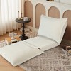 GDFStudio Emery Convertible Chenille Upholstered Floor Sofa Chair with Adjustable Backrest and Pillows - 2 of 4