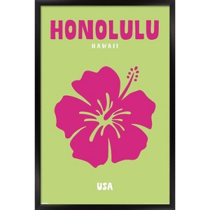 Trends International Reinders: Destinations - Destination Honolulu Framed Wall Poster Prints - 1 of 4