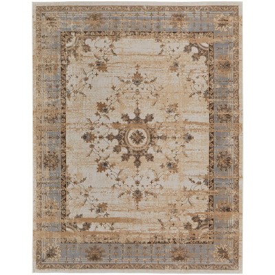 Celene Traditional Bordered Tan/Brown/Gray Area Rug
