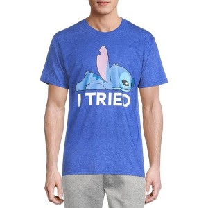 Seven Times Six Disney Lilo & Stitch Mens' Stitch I Tried Short Sleeve Graphic T-Shirt Blue - 1 of 3