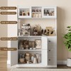 Kitchen Pantry Cabinet with Storage, Buffet Cabinet with Countertop for Microwave Stand, Tall Sideboard Storage Hutch Cabinets with LED - 4 of 4