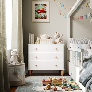 Buzz & Bloom Small Kids 3-Drawer Wood Dresser Chest for Bedrooms - 1 of 4