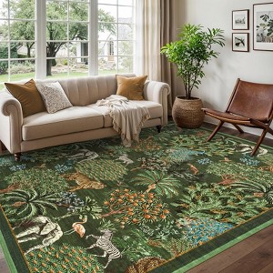 Nasitip Low Pile Modern Forest Area Rug:Easy-Clean, Skid-Resistant Washable Carpet for Living Room, Bedroom - 1 of 4