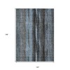 Blue Gray And Charcoal Botanical Leaves Washable Indoor Outdoor Area Rug - 3 of 4