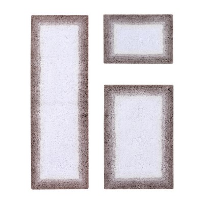 Torrent Collection 3 Piece 100% Soft Cotton Tufted Weave Bath Rug Set, Ombre Pattern, Super Soft & Absorbent, Machine Washable Bathroom Mats