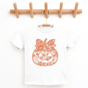 Pumpkin Doily Coquette - Youth Short Sleeve Graphic T-Shirt and Toddler Short Sleeve Graphic T-Shirt - 1 of 4