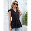 Clearlove Womens Summer Tops Dressy Casual V Neck Ruffle Short Sleeve Blouses Tops - 3 of 4