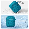 BONGEEK for AirPod Case 2nd 1st Generation Case Cover, Flower Engraved Full Protective Case Soft Silicone Pattern LED Visible,Verdant Blue - 3 of 4