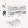 Wooden Bookshelf with Drawer, Storage Organizer with Cubby Shelves for Playroom, Classroom, Library, Study Room - 3 of 4