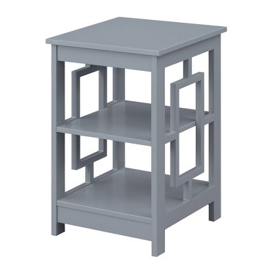 Town Square End Table with Shelves Gray - Breighton Home