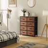DOMETOUR Drawer Dresser for Bedroom, Fabric Storage Tower Tall Chest Organizer, Storage Cabinet Unit Bins Living Room Entryway Closet-Brown - 4 of 4