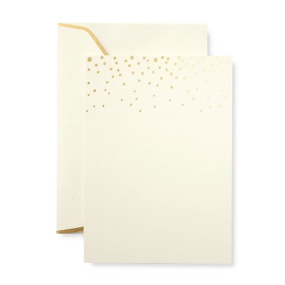 25ct Foil Dots Invitations Pack Gold