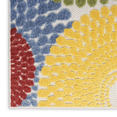 Aloha Collection Vibrant Geometric Multicolor Synthetic Area Rug 5'3" x 7'5"