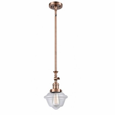 Oxford - 1 Light Stem Hung Tiltable Mini Pendant In Traditional Style-12 Inches Tall and 7.5 Inches Wide