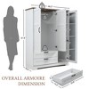 Brafabhome 62" Wooden Armoire Wardrobe Closet with 2 Drawers, 3 Doors Modern Wardrobe Cabinet with Mirror and Adjustable Shelf for Clothes Coats - 2 of 4