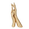 Itopfox Gold Hands Sculpture 1 Piece Elegant Resin Home Decor Accent 3.54 x 2.36 x 9.06 in for Living Room Bedroom Office Table Shelf - 3 of 4