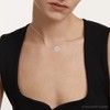 Pompeii3 Diamond 1/2 Ct Double Circle Solitaire Pendant 14K White Gold 18" Chain - 4 of 4