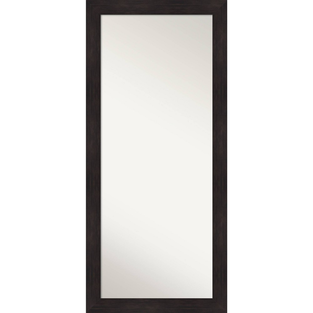 Photos - Wall Mirror 30" x 66" Espresso Full Length Leaner Mirror, Wall or Floor - Amanti Art: Includes Mounting Hardware