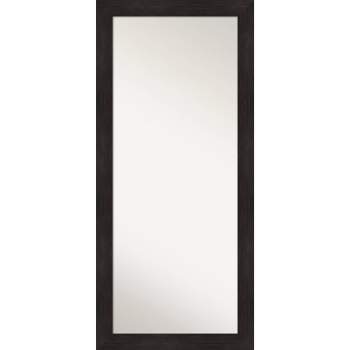 30" x 66" Non-Beveled Furniture Espresso Full Length Floor Leaner Mirror - Amanti Art