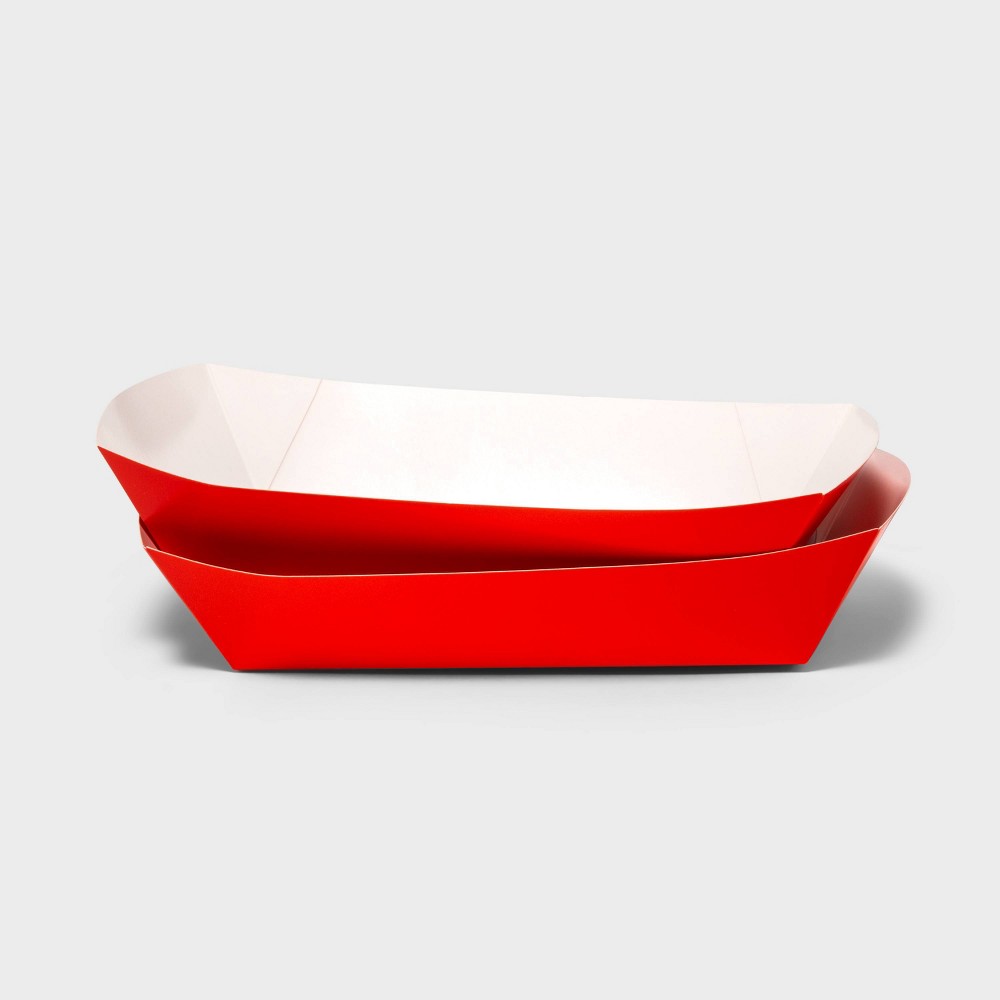Photos - Serving Pieces 10ct Paper Hot Dog Boats Red - Sun Squad™