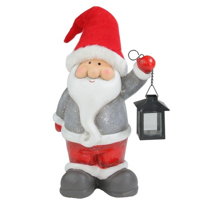 Northlight 12.5" Joyful Santa Claus Gnome with Lantern Christmas Figure