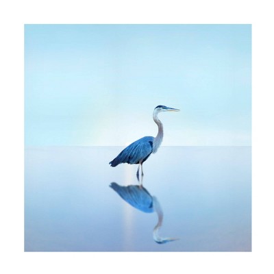 18" x 18" James McLoughlin 'Beachscape Heron II' Unframed Wall Canvas - Trademark Fine Art