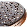 Cast Aluminum Patio Round Dining Table - Bronze - WELLFOR: UV & Water-Resistant, 28" Outdoor Furniture - 4 of 4