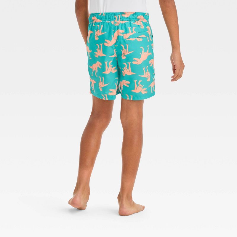 Boys&#39; Dino Printed Swim Shorts - Cat &#38; Jack&#8482; Turquoise Green, 4 of 5