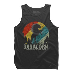 Men's Design By Humans Dadacorn Like A Normal Dad, More Awesome By shirtpublic Tank Top - 1 of 2
