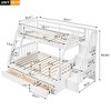Twin over Full Bunk Bed with Storage Staircase & Drawers, Convertible into Two Beds for Kids & Teens, Pinewood Frame - ModernLuxe - 4 of 4