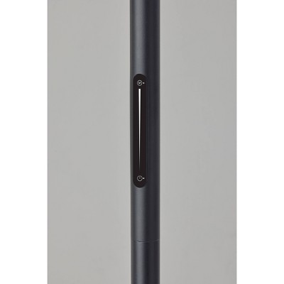 Adjustable Black and Walnut Wood LED Floor Lamp with Smart Switch