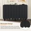 VYNXARIA Cream Minimalist Shoe Cabinet with Wave Doors & Adjustable Shelves - 3 of 4