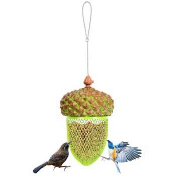 Costway Metal Acorn Wild Bird Feeder Outdoor Hanging Food Dispenser for Garden Yard