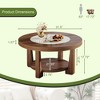 UbMelt Coffee Table with Bottom Storage Shelf Modern Center Table for Living Room,Brown - 3 of 4