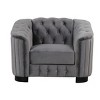 1pc Accent Sofa with Velvet Upholstery and Tufted Back, No Ottoman Included, Ideal for Living Room or Bedroom - Coolbibila - 3 of 4