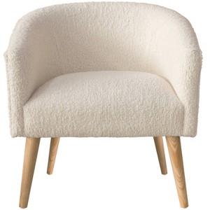Deco Chair in Sheepskin Natural Cream - Skyline Furniture, Natural Ivory