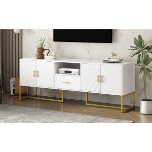 NicBex TV Stand for 70 Inch TV with Metal Handles and Legs,TV Entertainment Center with 1 Drawer and 2 Cabinets,TV Console Table for Living Room - 1 of 4